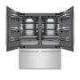 ZLINE 60 in. 32.2 cu. ft. French Door Built-In Bottom Freezer Refrigerator with Water Dispensers and Ice Makers in Satin Stainless Steel with Graphite Gray Interior (GRBIV-SN-60)