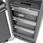 ZLINE Autograph Edition 18 in. 8.6 cu. ft. Right Hinge Column Freezer in Stainless Steel with Graphite Gray Interior and Matte Black Accents (RCFVRZ-30418-MB)