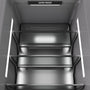 ZLINE Autograph Edition 18 in. 8.6 cu. ft. Right Hinge Column Freezer in Stainless Steel with Graphite Gray Interior and Matte Black Accents (RCFVRZ-30418-MB)