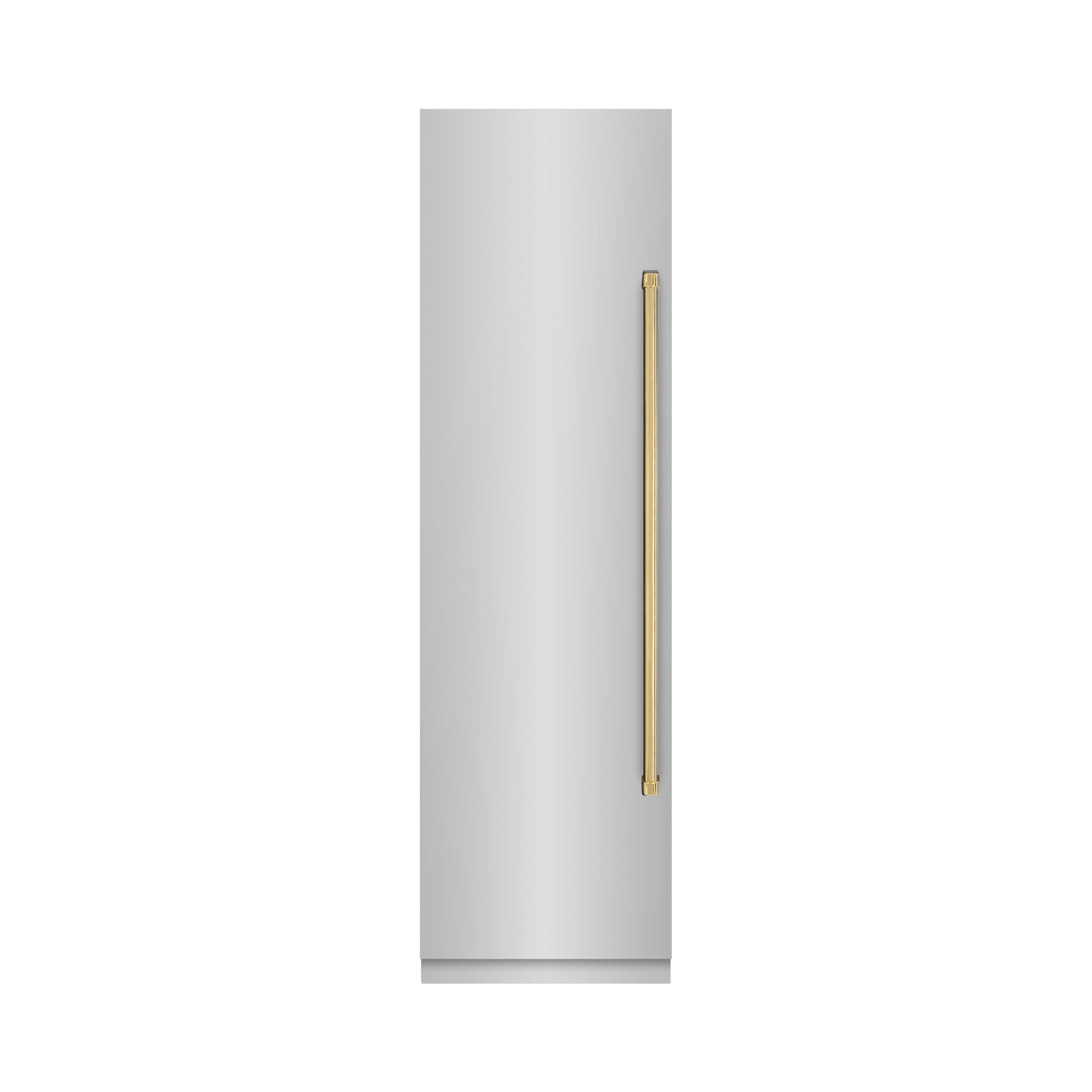ZLINE Autograph Edition 24 in. 12.4 cu. ft. Column Freezer in Stainless Steel with Graphite Gray Interior and Polished Gold Accents (RCFVZ-30424-G)