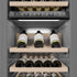 ZLINE Autograph Edition 18 in. 9.0 cu. ft. Triple Zone 68 Bottle Left Hinge Column Wine Cooler in Stainless Steel with Champagne Bronze Accents (RCWVLZ-30418-CB)