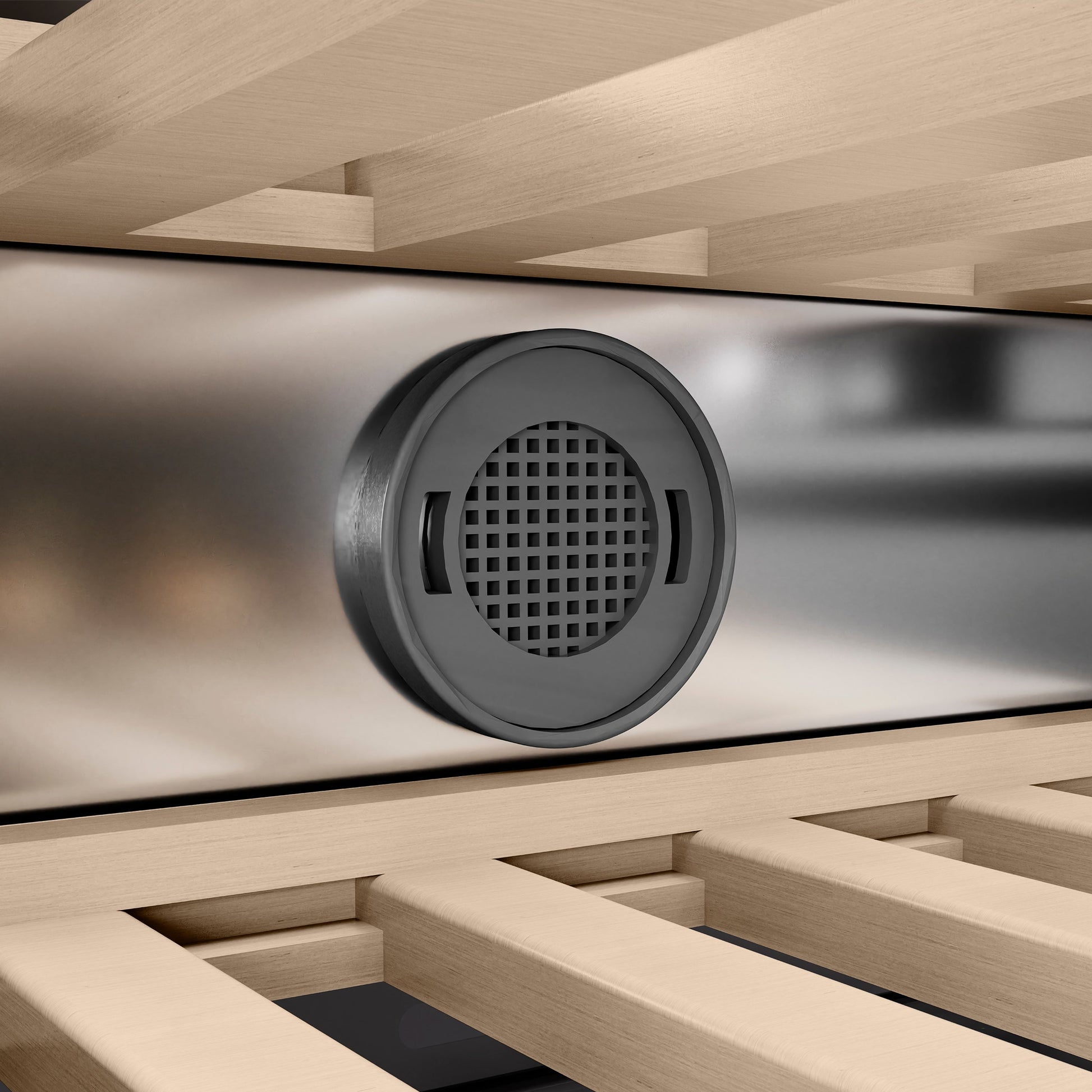 ZLINE Autograph Edition 24 in. 12.4 cu. ft. Triple Zone 100 Bottle Column Wine Cooler in Stainless Steel and Polished Gold Accents (RCWVZ-304-24-G)