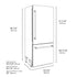 ZLINE Autograph Edition 36 in. 19.8 cu. ft. Built-In Bottom Freezer Refrigerator with Water Dispenser and Ice Maker in Stainless Steel with Graphite Gray Interior and Polished Gold Accents (GRBITZ-304-36G)