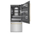 ZLINE Autograph Edition 36 in. 19.8 cu. ft. Built-In Bottom Freezer Refrigerator with Water Dispenser and Ice Maker in Stainless Steel with Graphite Gray Interior and Polished Gold Accents (GRBITZ-304-36G)