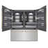 ZLINE Autograph Edition 72 in. 39.6 cu. ft. French Door Built-In Bottom Freezer Refrigerator with Water Dispensers and Ice Makers in Stainless Steel with Graphite Gray Interior and Polished Gold Accents (GRBITZ-304-72G)
