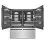 ZLINE Autograph Edition 72 in. 39.6 cu. ft. French Door Built-In Bottom Freezer Refrigerator with Water Dispensers and Ice Makers in Stainless Steel with Graphite Gray Interior and Matte Black Accents (GRBITZ-304-72MB)