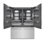 ZLINE 60 in. 32.2 cu. ft. French Door Built-In Bottom Freezer Refrigerator with Water Dispensers and Ice Makers in Stainless Steel with Graphite Gray Interior (GRBIV-304-60)