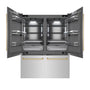 ZLINE Autograph Edition 60 in. 32.2 cu. ft. French Door Built-In Bottom Freezer Refrigerator with Water Dispenser and Ice Maker in Stainless Steel with Graphite Gray Interior and Champagne Bronze Accents (GRBIVZ-304-60CB)