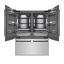 ZLINE Autograph Edition 60 in. 32.2 cu. ft. French Door Built-In Bottom Freezer Refrigerator with Water Dispenser and Ice Maker in Stainless Steel with Graphite Gray Interior and Matte Black Accents (GRBIVZ-304-60MB)