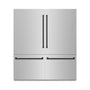 ZLINE Autograph Edition 72 in. 39.6 cu. ft. French Door Built-In Bottom Freezer Refrigerator with Water Dispensers and Ice Makers in Stainless Steel with Matte Black Accents (RBITZ-304-72MB)