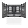 ZLINE Autograph Edition 60 in. 32.2 cu. ft. French Door Built-In Bottom Freezer Refrigerator with Water Dispenser and Ice Maker in White Matte with Graphite Gray Interior and Matte Black Accents (GRBIVZ-WM-60-MB)