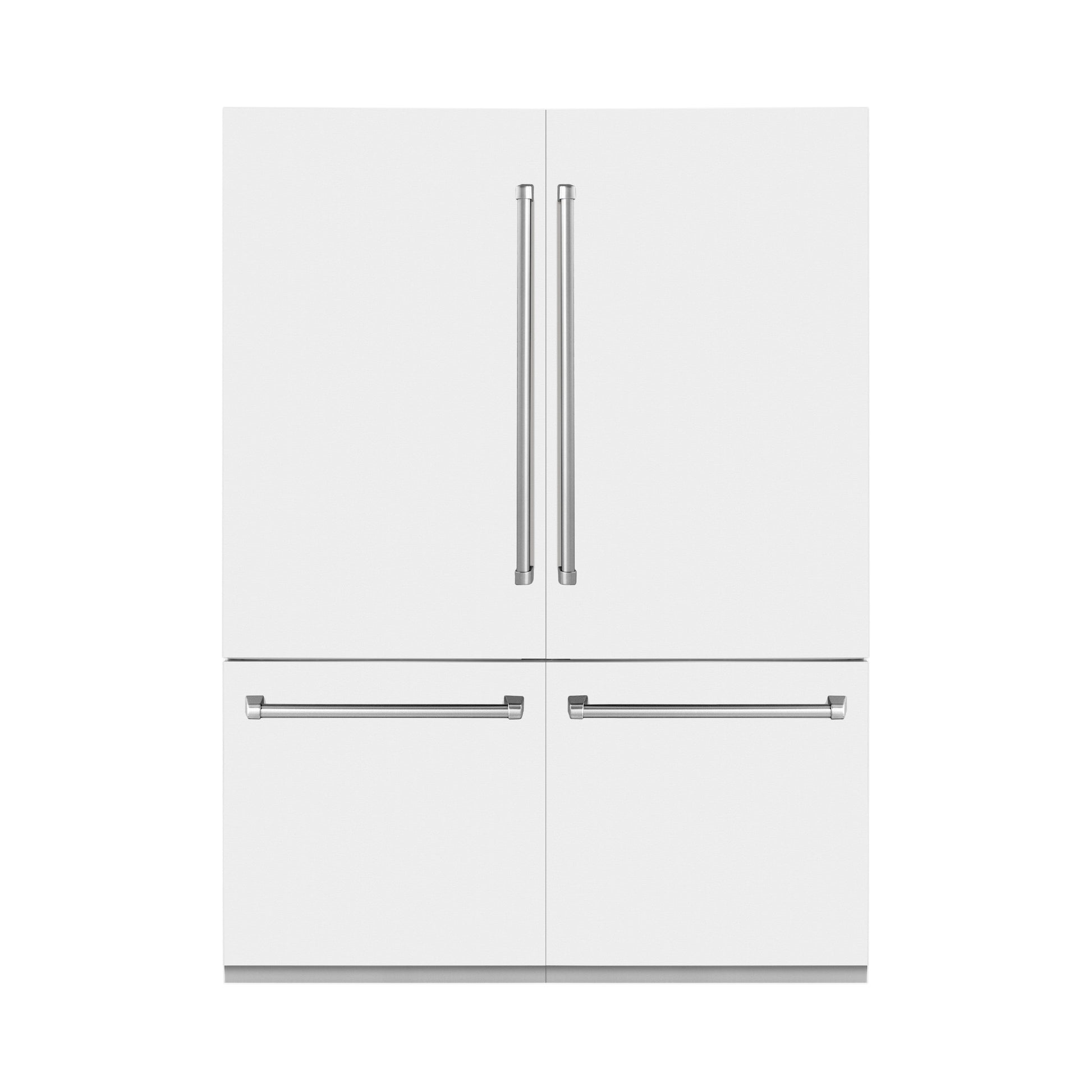ZLINE 60 in. 32.2 cu. ft. French Door Built-In Bottom Freezer Refrigerator with Water Dispensers and Ice Makers in White Matte (RBIV-WM-60)