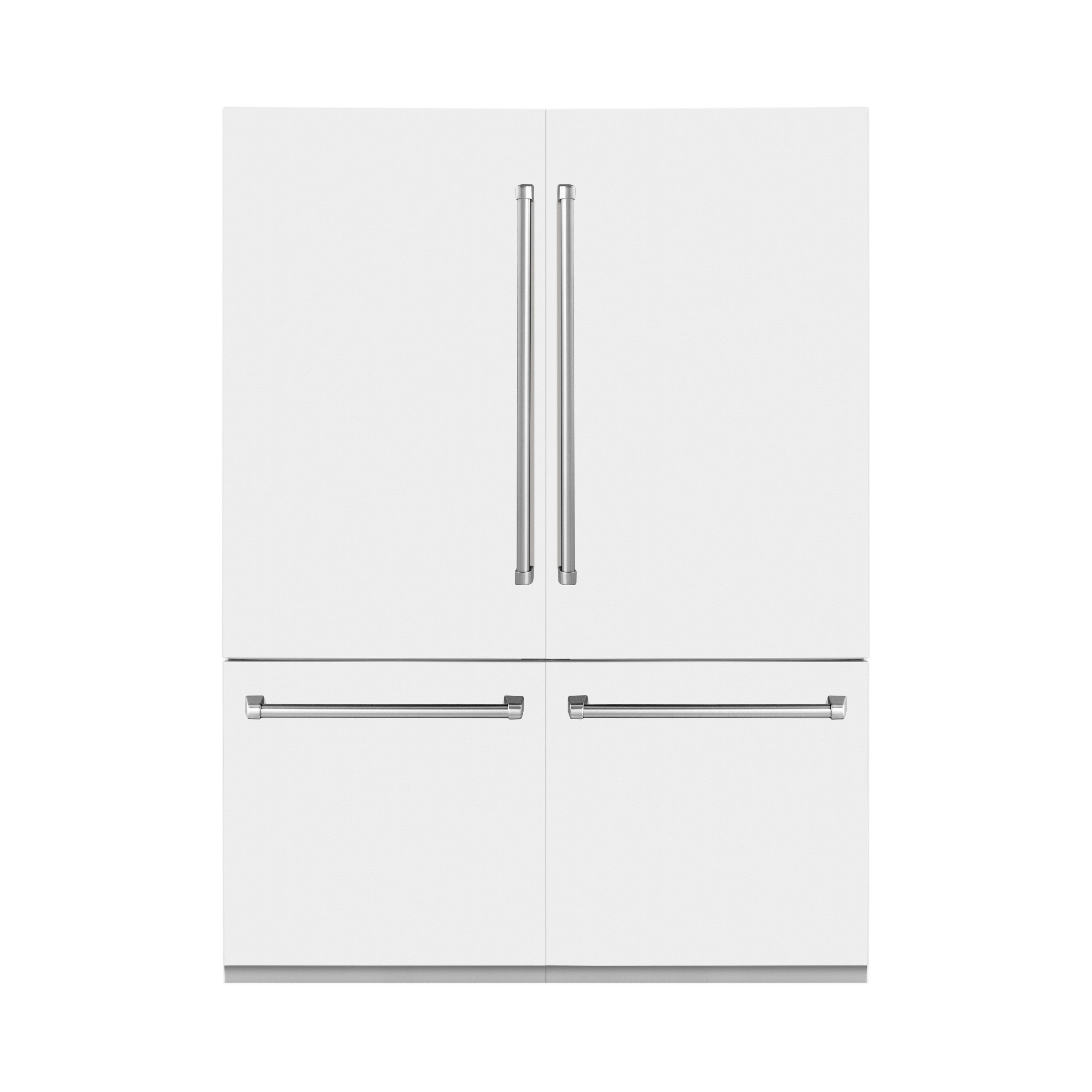 ZLINE 60 in. 32.2 cu. ft. French Door Built-In Bottom Freezer Refrigerator with Water Dispensers and Ice Makers in White Matte (RBIV-WM-60)