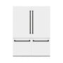 ZLINE Autograph Edition 60 in. 32.2 cu. ft. French Door Built-In Bottom Freezer Refrigerator with Water Dispenser and Ice Maker in White Matte with Matte Black Accents (RBIVZ-WM-60-MB)