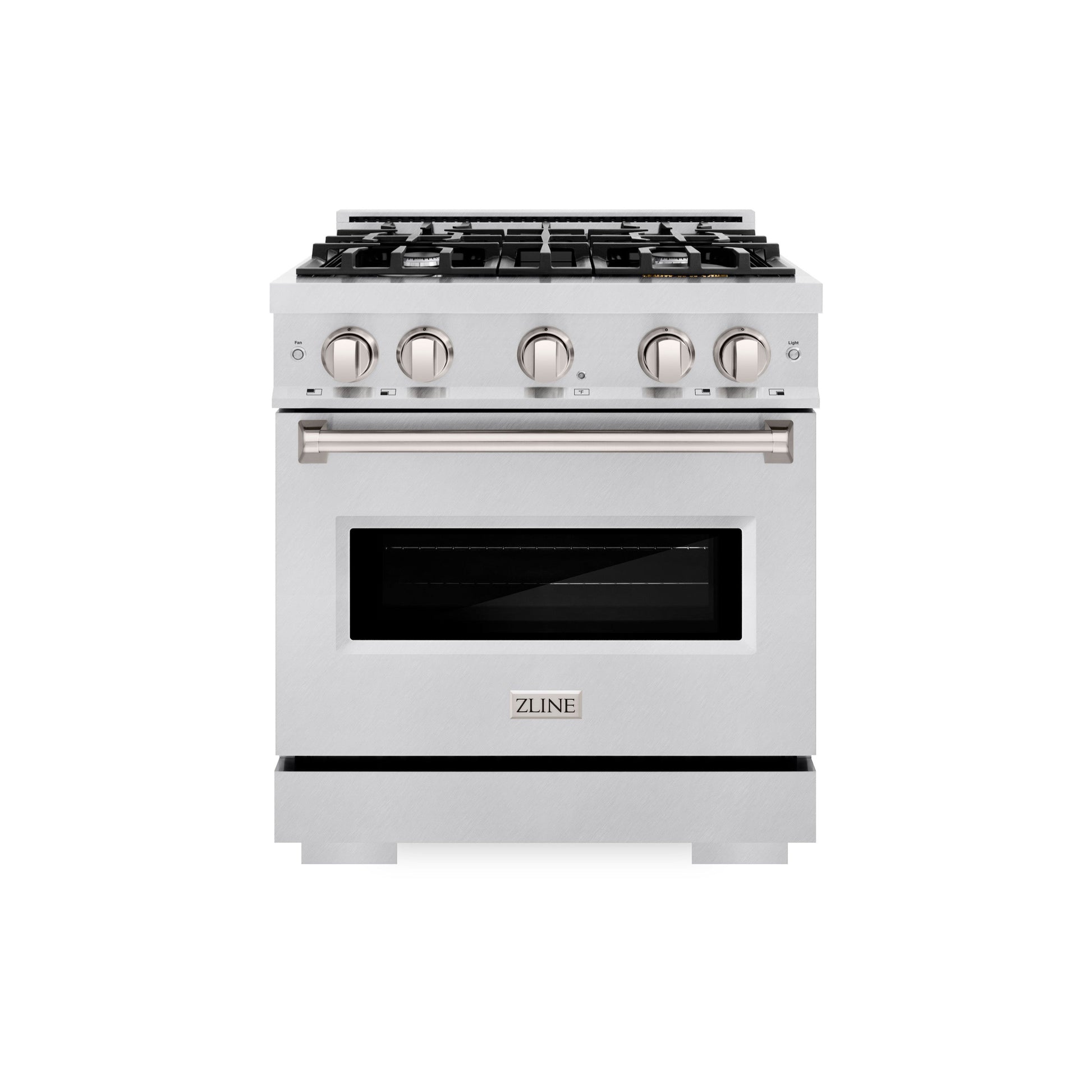 ZLINE 30 in. 4.2 cu. ft. Classic Dual Fuel Range with 4 Burner Gas Cooktop and Electric Convection Oven in Satin Stainless Steel (CDRS-30)