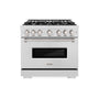 ZLINE 36 in. 5.2 cu. ft. Classic Gas Range with 6 Burner Cooktop and Convection Gas Oven in Satin Stainless Steel (CGRS-36)