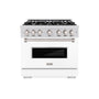 ZLINE 36 in. 5.2 cu. ft. Classic Gas Range with 6 Burner Cooktop and Convection Gas Oven in Stainless Steel with White Matte Door (CGR-WM-36)