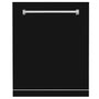ZLINE 24" Monument Dishwasher Panel in Black Matte with Traditional Handle (DPMT-BLM-24)