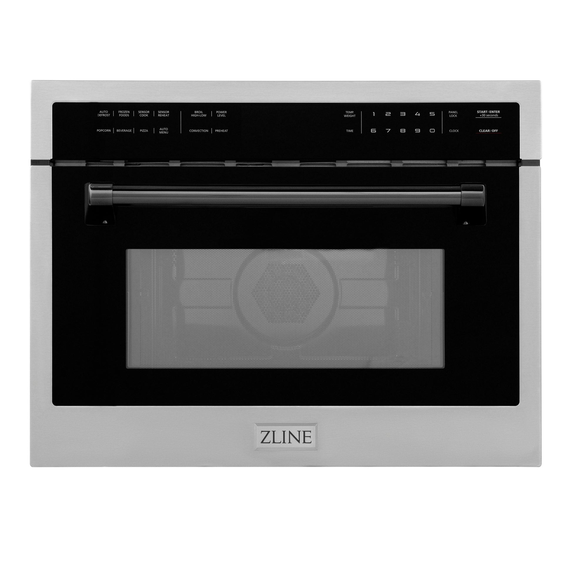 ZLINE Autograph Edition 24" 1.6 cu ft. Built-in Convection Microwave Oven in Stainless Steel and Matte Black Accents (MWOZ-24-MB)