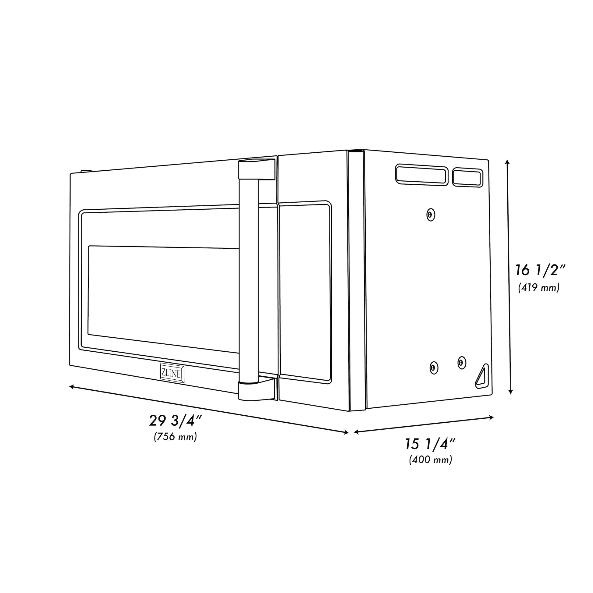 ZLINE 30 in. Over the Range Convection Microwave Oven with Traditional Handle and Color Options (MWO-OTR-H)