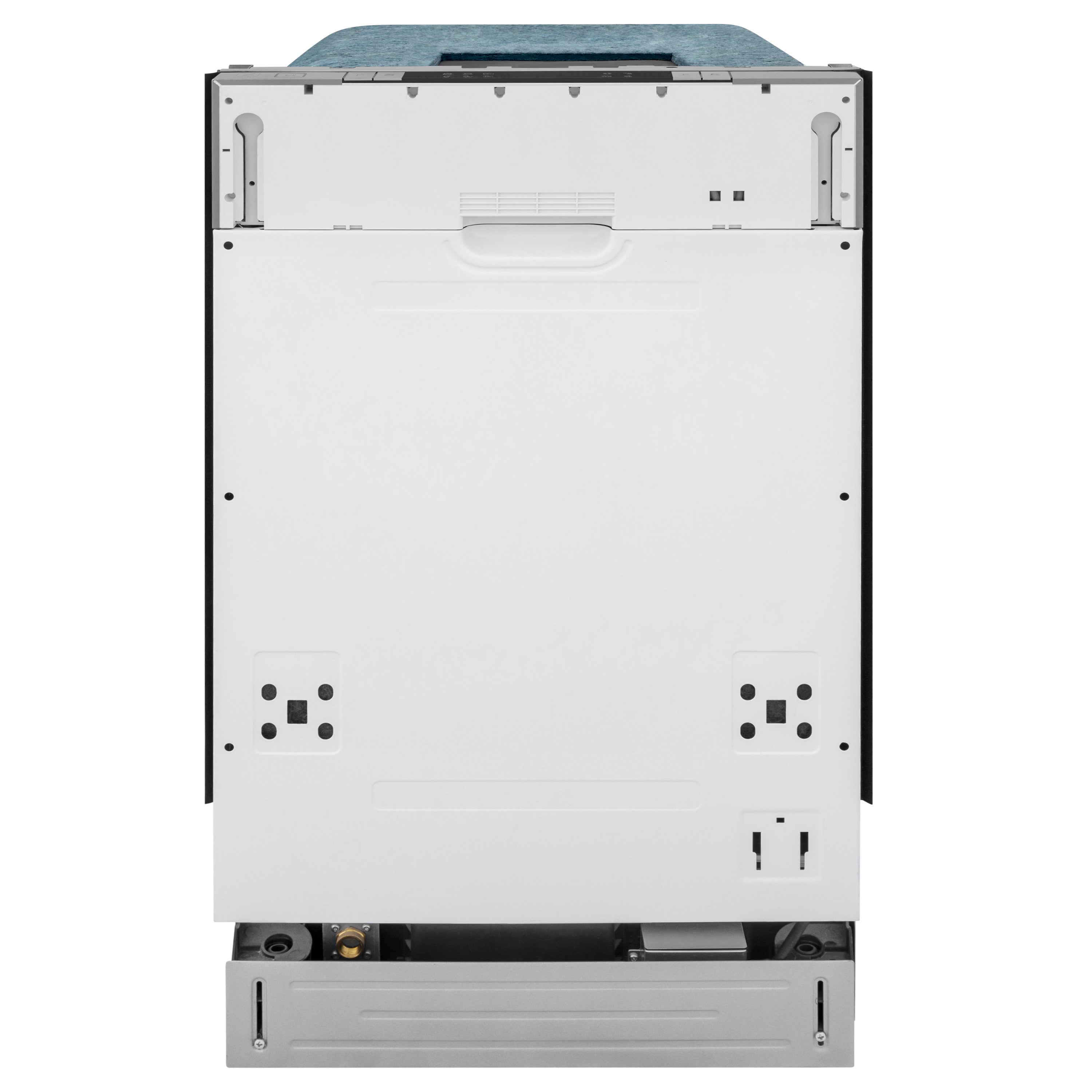 ZLINE 18 in. Compact Black Stainless Steel Top Control Built-In Dishwasher with Stainless Steel Tub and Modern Style Handle, 52dBa (DW-BS-H-18)