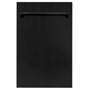 ZLINE 18 in. Dishwasher Panel in Black Matte with Traditional Handle (DP-BLM-18)