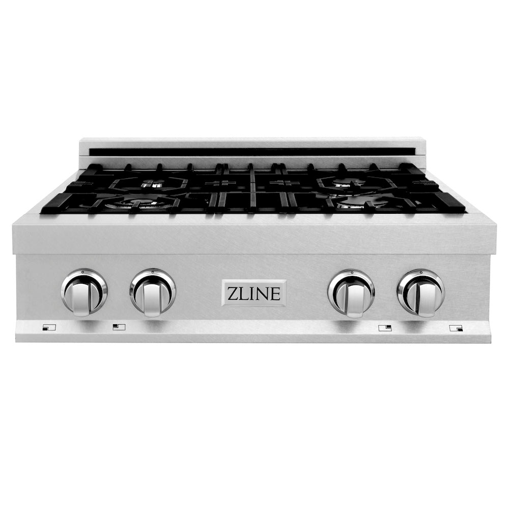 ZLINE 30 in. Legacy Gas Rangetop with 4 Burners and Porcelain Cooktop in DuraSnow® Stainless Steel (RTS-30)