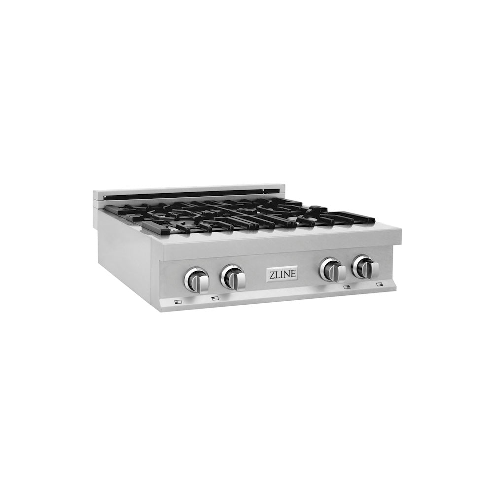 ZLINE 30 in. Legacy Gas Rangetop with 4 Burners and Porcelain Cooktop in DuraSnow® Stainless Steel (RTS-30)