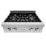 ZLINE 30 in. Legacy Gas Rangetop with 4 Burners and Porcelain Cooktop in DuraSnow® Stainless Steel (RTS-30)