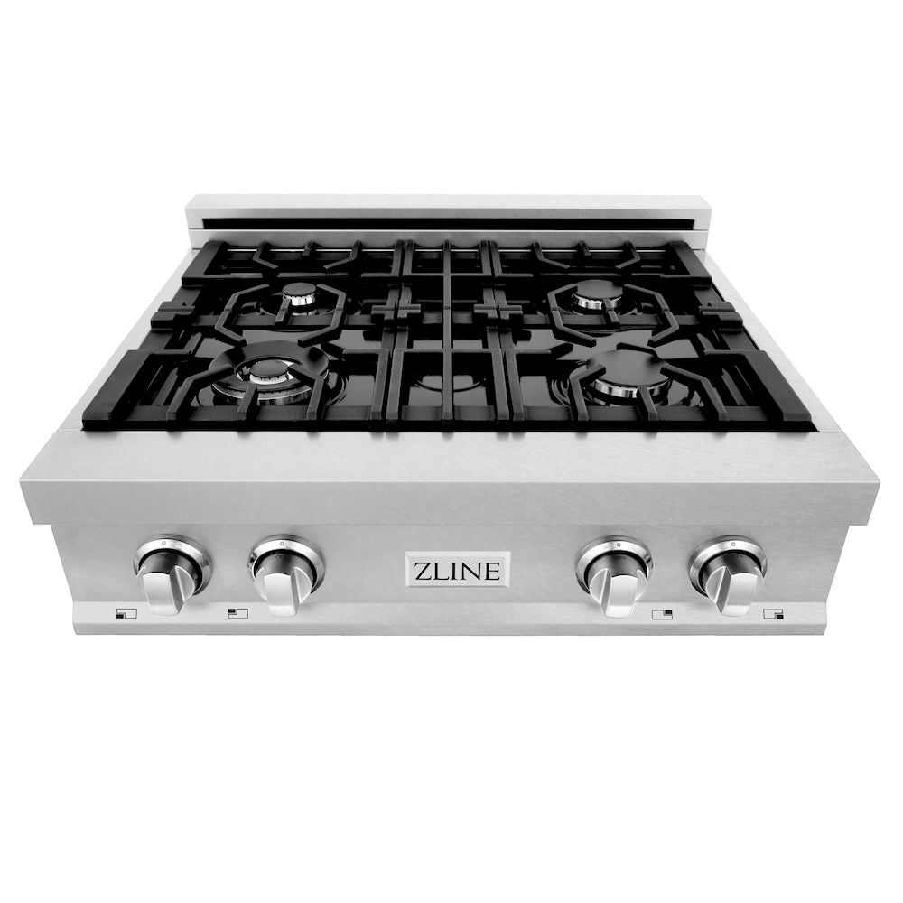 ZLINE 30 in. Legacy Gas Rangetop with 4 Burners and Porcelain Cooktop in DuraSnow® Stainless Steel (RTS-30)