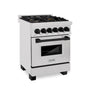 ZLINE Autograph Edition 24 in. 2.8 cu. ft. Legacy Dual Fuel Range with 4 Burner Gas Cooktop and Electric Convection Oven in Stainless Steel