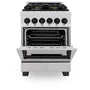 ZLINE Autograph Edition 24 in. 2.8 cu. ft. Legacy Dual Fuel Range with 4 Burner Gas Cooktop and Electric Convection Oven in Stainless Steel