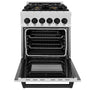 ZLINE Autograph Edition 24 in. 2.8 cu. ft. Legacy Dual Fuel Range with 4 Burner Gas Cooktop and Electric Convection Oven in Stainless Steel