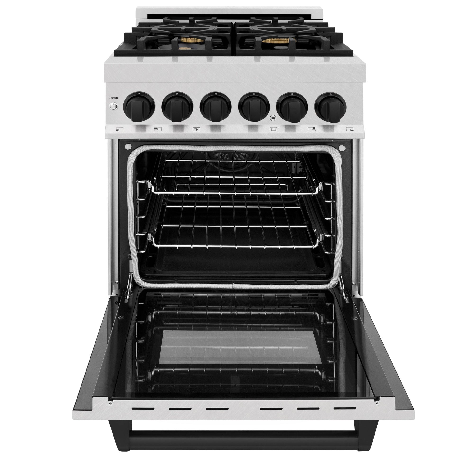 ZLINE Autograph Edition 24 in. 2.8 cu. ft. Legacy Dual Fuel Range with 4 Burner Gas Cooktop and Electric Convection Oven in Stainless Steel