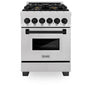 ZLINE Autograph Edition 24 in. 2.8 cu. ft. Legacy Dual Fuel Range with 4 Burner Gas Cooktop and Electric Convection Oven in Stainless Steel