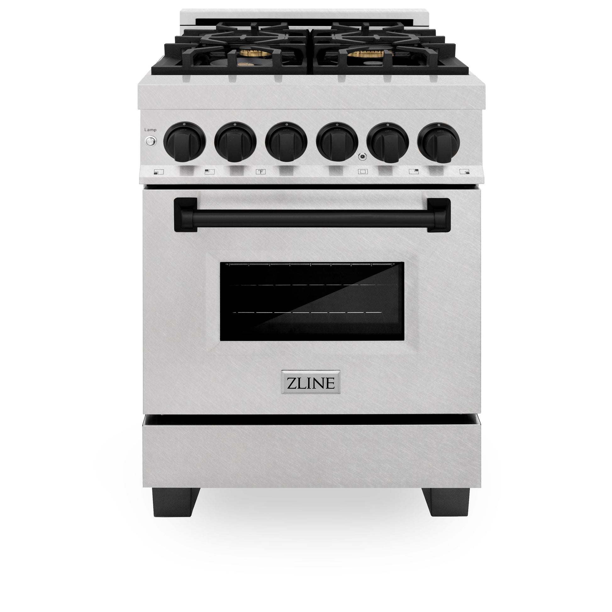ZLINE Autograph Edition 24 in. 2.8 cu. ft. Legacy Dual Fuel Range with 4 Burner Gas Cooktop and Electric Convection Oven in Stainless Steel