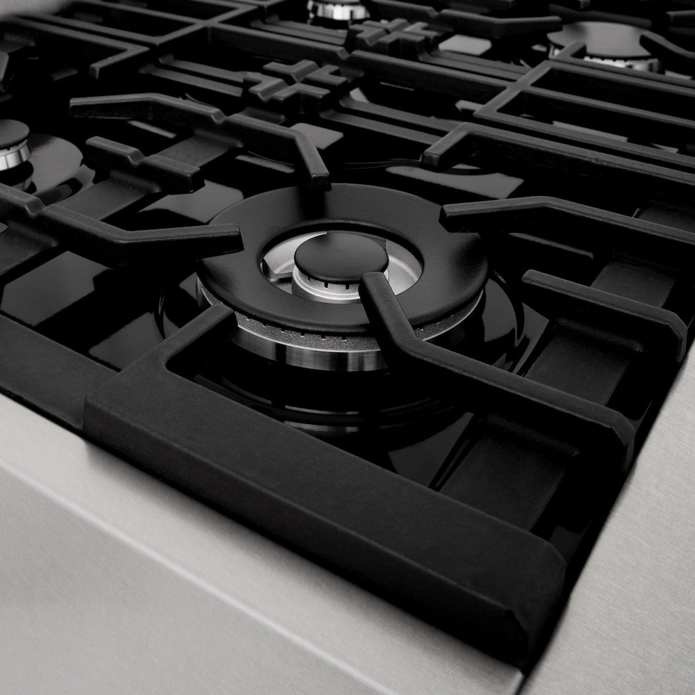 ZLINE 48 in. Legacy Gas Rangetop with 7 Burners and Porcelain Cooktop in DuraSnow® Stainless Steel (RTS-48)