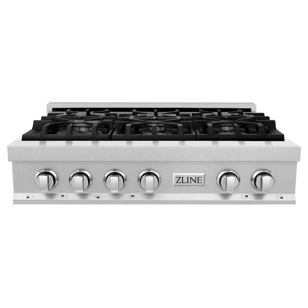 ZLINE 36 in. Legacy Gas Rangetop with 6 Burners and Porcelain Cooktop in DuraSnow® Stainless Steel (RTS-36)
