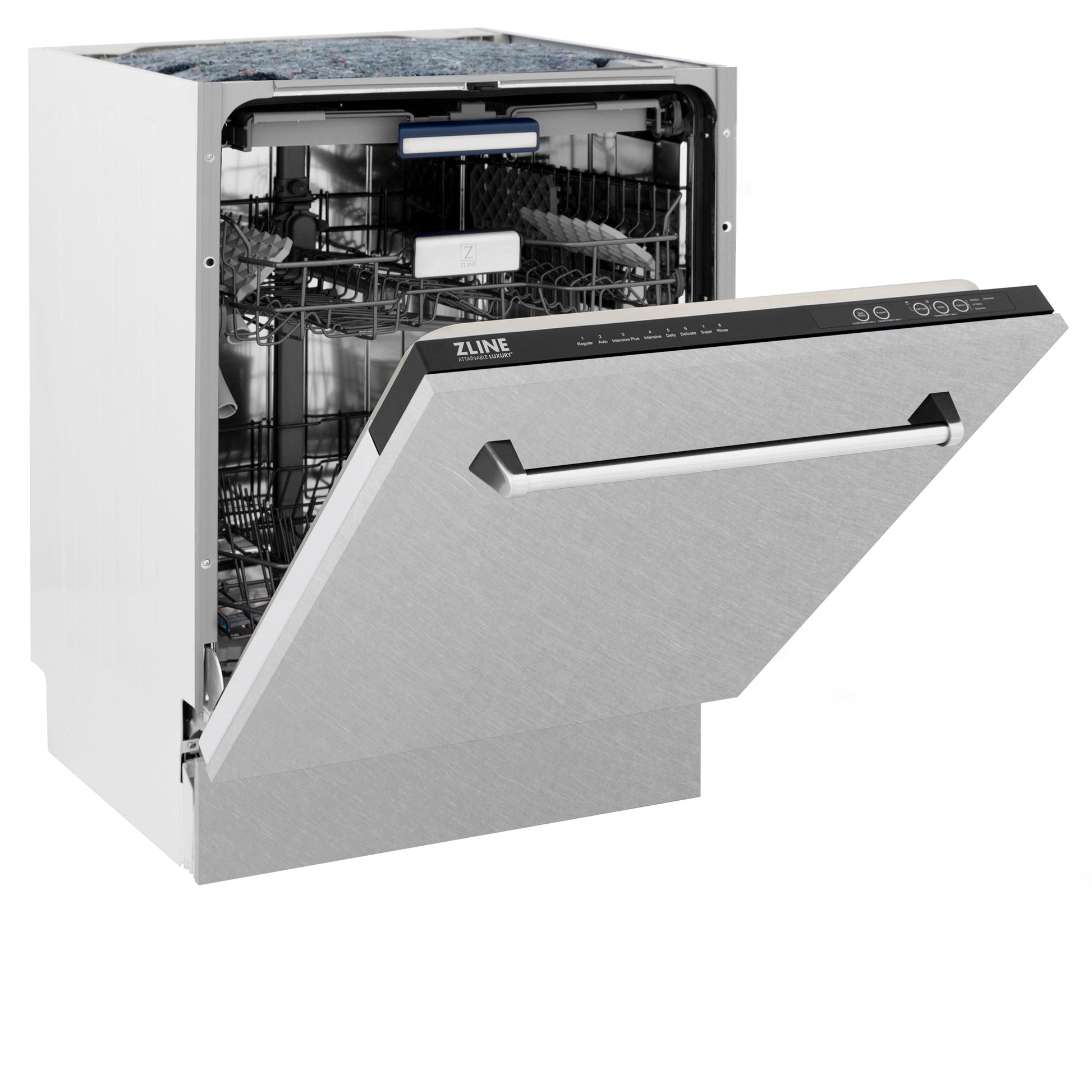 ZLINE 24 in. Tallac Series 3rd Rack Dishwasher with Fingerprint Resistant Stainless Steel Panel and Traditional Handle 51dBa (DWV-SN-24)