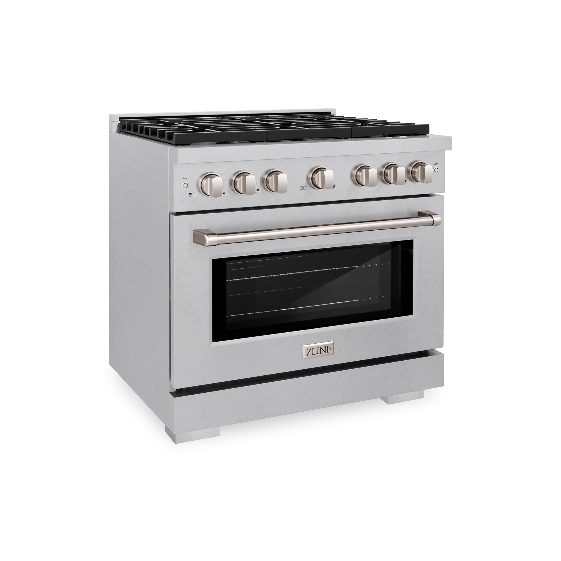ZLINE 36 in. 5.2 cu. ft. Paramount Gas Range with 6 burner Cooktop and Convection Gas Oven in Satin Stainless Steel (SGRS-36)