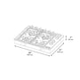 ZLINE 30" Gas Cooktop with 4 Gas Burners and Black Porcelain Top (RC30-PBT)