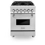 ZLINE 24 in. 2.8 cu. ft. Legacy Dual Fuel Range with 4 Burner Gas Cooktop and Electric Convection Oven in Stainless Steel (RA24)