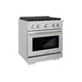 ZLINE 36 in. 5.2 cu. ft. Paramount Dual Fuel Range with 6 Burner Gas Cooktop and Electric Convection Oven in Stainless Steel with White Matte Door (SDR-WM-36)