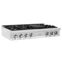 ZLINE 48" Porcelain Gas Stovetop with 7 Gas Brass Burners and Griddle (RT-BR-48)