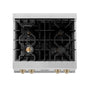 ZLINE Autograph Edition 30 in. Legacy Gas Rangetop with 4 Burners and Porcelain Cooktop in DuraSnow® Stainless Steel with Champagne Bronze Accents (RTSZ-30-CB)