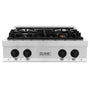 ZLINE 30 In. Autograph Edition Rangetop in Stainless Steel with Matte Black Accents (RTZ-30-MB)