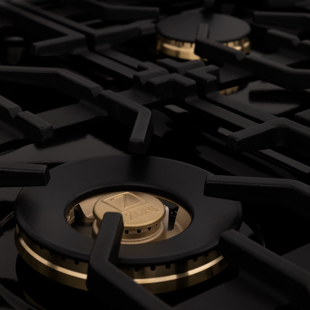ZLINE 30 in. Legacy Gas Rangetop with 4 Brass Burners and Porcelain Cooktop in Stainless Steel (RT-BR-30)