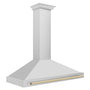 ZLINE 48 in. Autograph Edition Convertible Stainless Steel Range Hood with Stainless Steel Shell and Polished Gold Accents (KB4STZ-48-G)