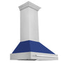 ZLINE 36" Fingerprint Resistant Stainless Steel Range Hood with Blue Matte Shell (8654SNX-BM36)