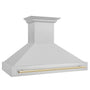 ZLINE Autograph Edition 48" Fingerprint Resistant Stainless Steel Range Hood with Polished Gold Handle (8654SNZ-48-G)
